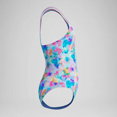 Girls Printed Strappy One Piece Blue