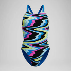 Women's Club Training Printed Leaderback One Piece Black/Blue