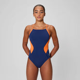 Women's Spark Splice Crossback One Piece Orange