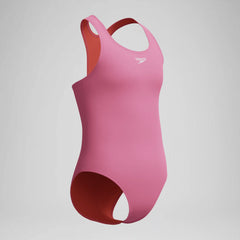 Girls Solid Racerback One Piece Pink