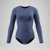 Women's Ocean Flex Long Sleeve Zip One Piece Gray/Blue