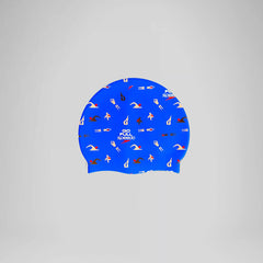 Adult Silicone Printed Cap Blue