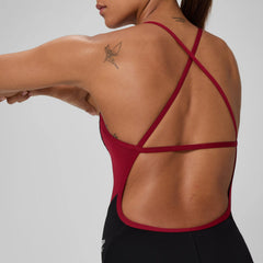 Women's Spark Splice Crossback One Piece Red