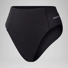 Women's Solid High Waist Bikini Bottom Black