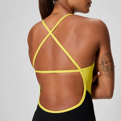 Women's Spark Splice Crossback One Piece Yellow