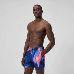 Men's Print Redondo Edge Volley Swim Trunks Blue/Pink