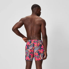 Men's Redondo Edge Printed Swim Shorts Coral/Grey