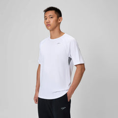 Men's Speedo Short Sleeve Swim Rashguard White