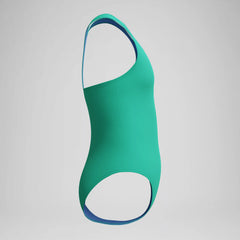 Girls Solid Racerback One Piece Green