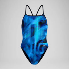 Women's Club Training Printed Turnback One Piece Blue