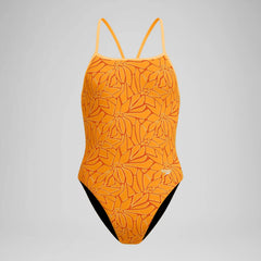Women's Club Training Printed Turnback One Piece Orange