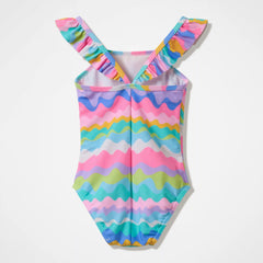 Infant Girls Ruffle One Piece Pink/Green