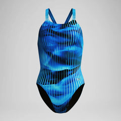 Women's Club Training Printed Leaderback One Piece Blue
