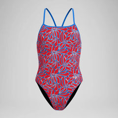 Women's Club Training Printed Turnback One Piece Red/White/Blue