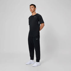 Men's Speedo Short Sleeve Training Swim Rashguard Black