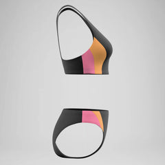 Women's Colorblock Two Piece Black/Peach