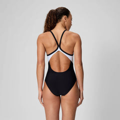 Women's Solid Racerback One Piece Black/White