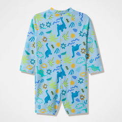 Infants Printed Long Sleeve Zip One Piece Blue