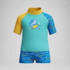 Infant Boys Learn to Swim Rashguard Set Blue/Yellow
