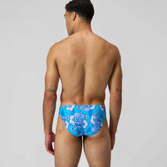 Men's Print Beachstar Brief Light Blue/White