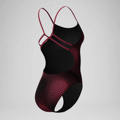 Women's Flow Strappy Crossback One Piece Maroon