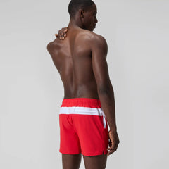 Men's Jetstream Striped Colourblock Swim Shorts Red/White