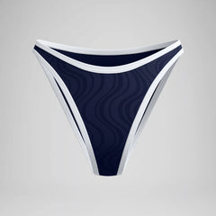 Women's Jetstream Texture Scoop Bikini Bottom Navy/White