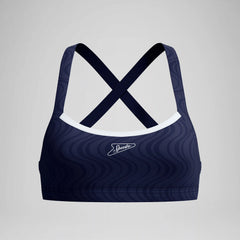 Women's Jetstream Textured Crossback Bikini Top Navy/White