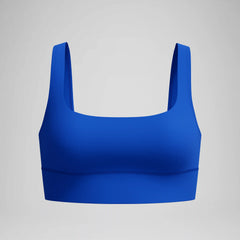 Women's Solid Square Neck Bikini Top Blue