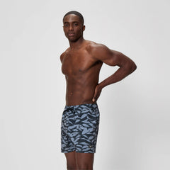 Men's Redondo Edge Printed Swim Shorts Grey/Black
