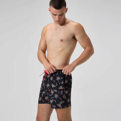 Men's Print Redondo Edge Volley Swim Trunks Navy/Pink