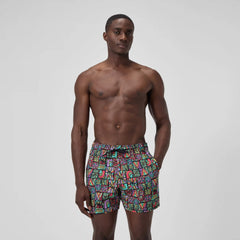 Men's Print Redondo Edge Volley Swim Shorts Purple/Green