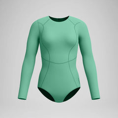 Women's Ocean Flex Long Sleeve Zip One Piece Green