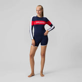 Women's Jetstream Long Sleeve Colorblock Rashguard Navy