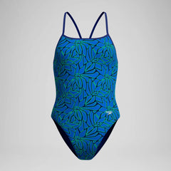 Women's Club Training Printed Turnback One Piece Blue/Green