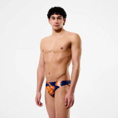 Men's Team Printed Brief Navy/Orange