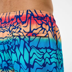 Men's Redondo Edge Printed Swim Shorts Blue/Orange