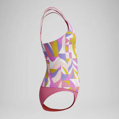 Girls Printed Strappy Two Piece Pink