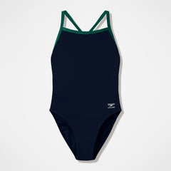 Women's Team EnduranceX Turnback Swimsuit Black/Green