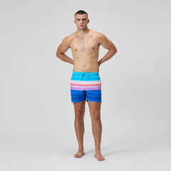 Men's Print Edge Redondo Volley Swim Trunks Blue/Pink