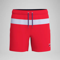 Men's Jetstream Striped Colourblock Swim Shorts Red/White
