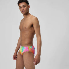 Men's Club Training Printed Brief Pink/Yellow
