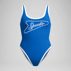 Women's Jetstream Solid Bound Scoop One Piece Blue/White