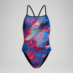 Women's Club Training Printed Turnback One Piece Red/White/Blue