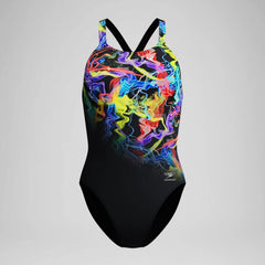 Women's Club Training Printed Powerback Swimsuit Black