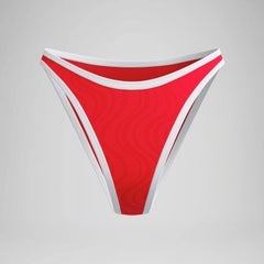 Women's Jetstream Texture Scoop Bikini Bottom Red/White
