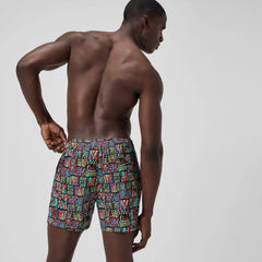 Men's Print Redondo Edge Volley Swim Shorts Purple/Green