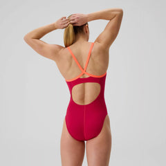 Women's Club Training Solid Flyback 2.0 Swimsuit Red/Orange