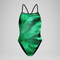 Women's Club Training Printed Turnback One Piece Green/Black