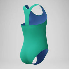 Girls Solid Racerback One Piece Green